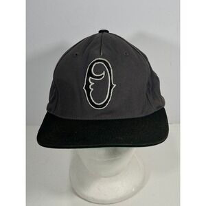 Obey Snapback Hat Charcoal Grey Black Embroidered O Face Logo Streetwear Cap